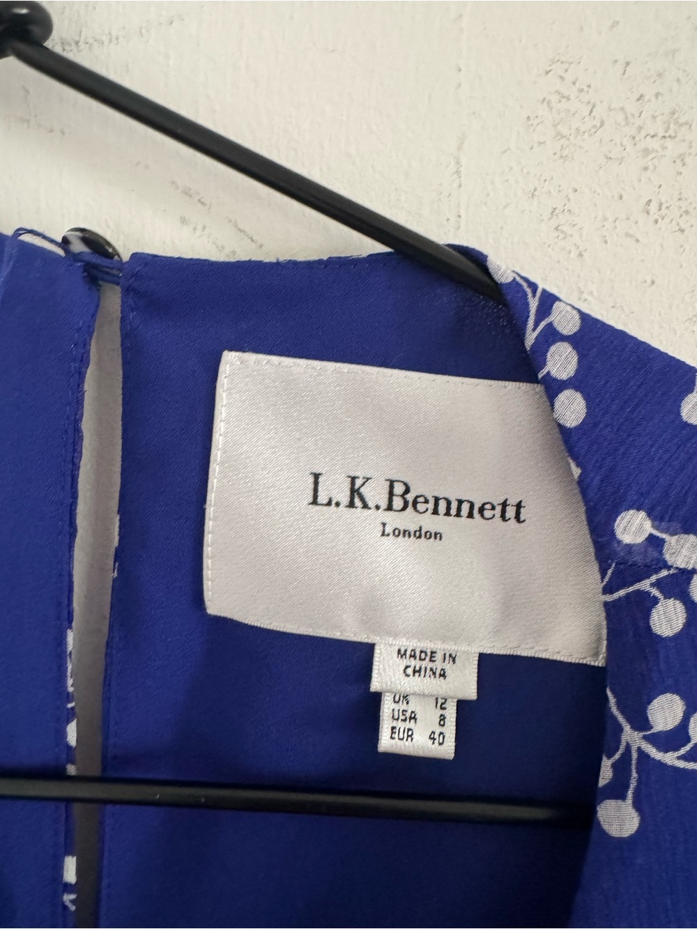 NEW L.K. Bennett Blue Silk Cecily Dress US 8 - Picture 3 of 5